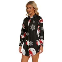 Womens Long Sleeve Shirt Dress 