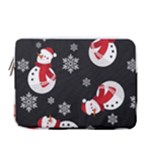 Christmas Texture, Retro Background With Snowmen 13  Vertical Laptop Sleeve Case With Pocket