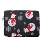 Christmas Texture, Retro Background With Snowmen 14  Vertical Laptop Sleeve Case With Pocket