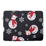 Christmas Texture, Retro Background With Snowmen 15  Vertical Laptop Sleeve Case With Pocket