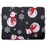 Christmas Texture, Retro Background With Snowmen 17  Vertical Laptop Sleeve Case With Pocket