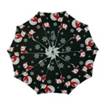 Christmas Texture, Retro Background With Snowmen Automatic Folding Umbrella with Case (Large)