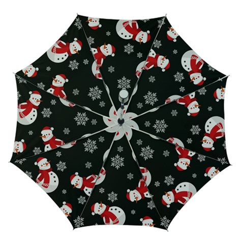 Christmas Texture, Retro Background With Snowmen Automatic Folding Umbrella with Case (Medium) from ArtsNow.com