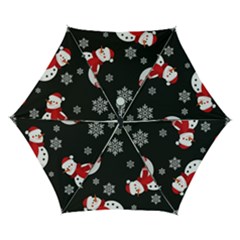 Christmas Texture, Retro Background With Snowmen Automatic Folding Umbrella with Case (Small) from ArtsNow.com