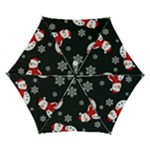 Christmas Texture, Retro Background With Snowmen Automatic Folding Umbrella with Case (Small)