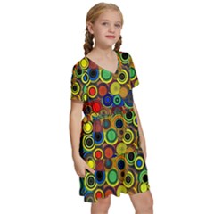 Kids  Short Sleeve Tiered Mini Dress 