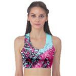 Colorful Splashes Grunge, Abstract Art Fitness Sports Bra