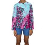 Colorful Splashes Grunge, Abstract Art Kids  Long Sleeve Swimwear