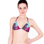 Colorful Splashes Grunge, Abstract Art Classic Bikini Top