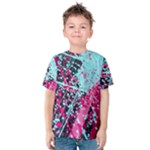 Colorful Splashes Grunge, Abstract Art Kids  Cotton T-Shirt