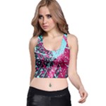 Colorful Splashes Grunge, Abstract Art Racer Back Crop Top