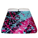 Colorful Splashes Grunge, Abstract Art Fitted Sheet (Queen Size)