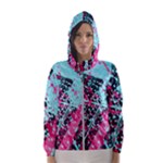 Colorful Splashes Grunge, Abstract Art Women s Hooded Windbreaker