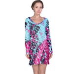 Colorful Splashes Grunge, Abstract Art Long Sleeve Nightdress