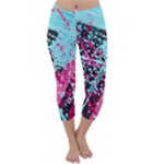 Colorful Splashes Grunge, Abstract Art Capri Winter Leggings 