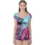 Colorful Splashes Grunge, Abstract Art Boyleg Leotard 