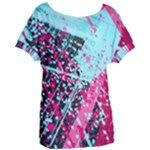 Colorful Splashes Grunge, Abstract Art Women s Oversized T-Shirt