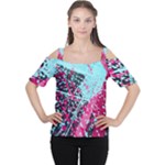 Colorful Splashes Grunge, Abstract Art Cutout Shoulder T-Shirt