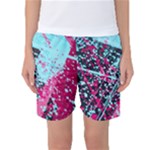 Colorful Splashes Grunge, Abstract Art Women s Basketball Shorts