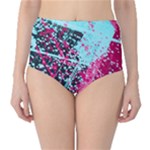 Colorful Splashes Grunge, Abstract Art Classic High-Waist Bikini Bottoms