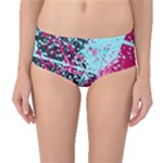 Colorful Splashes Grunge, Abstract Art Mid-Waist Bikini Bottoms