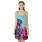 Colorful Splashes Grunge, Abstract Art Satin Night Slip