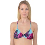 Colorful Splashes Grunge, Abstract Art Reversible Tri Bikini Top