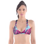 Colorful Splashes Grunge, Abstract Art Plunge Bikini Top