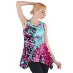 Colorful Splashes Grunge, Abstract Art Side Drop Tank Tunic