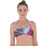 Colorful Splashes Grunge, Abstract Art Tie Back Bikini Top