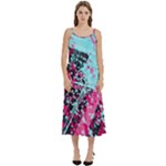 Colorful Splashes Grunge, Abstract Art Casual Spaghetti Strap Midi Dress