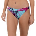 Colorful Splashes Grunge, Abstract Art Band Bikini Bottoms