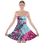 Colorful Splashes Grunge, Abstract Art Strapless Bra Top Dress