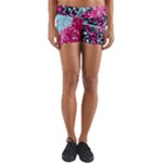 Colorful Splashes Grunge, Abstract Art Yoga Shorts