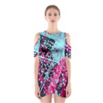 Colorful Splashes Grunge, Abstract Art Shoulder Cutout One Piece Dress