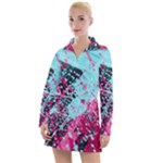 Colorful Splashes Grunge, Abstract Art Women s Long Sleeve Casual Dress