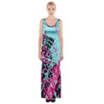 Colorful Splashes Grunge, Abstract Art Thigh Split Maxi Dress