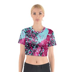 Colorful Splashes Grunge, Abstract Art Cotton Crop Top from ArtsNow.com