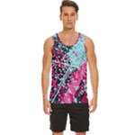 Colorful Splashes Grunge, Abstract Art Men s Wide Collar Tank Top