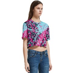 Women s Round Neck Short Sleeve Crop Top 