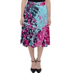 Colorful Splashes Grunge, Abstract Art Classic Midi Skirt