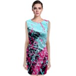 Colorful Splashes Grunge, Abstract Art Classic Sleeveless Midi Dress