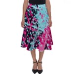 Colorful Splashes Grunge, Abstract Art Perfect Length Midi Skirt