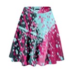 Colorful Splashes Grunge, Abstract Art High Waist Skirt