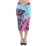 Colorful Splashes Grunge, Abstract Art Midi Pencil Skirt