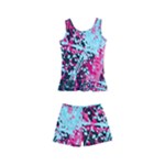 Colorful Splashes Grunge, Abstract Art Kids  Boyleg Swimsuit