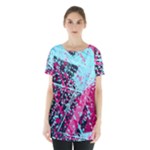 Colorful Splashes Grunge, Abstract Art Skirt Hem Sports Top