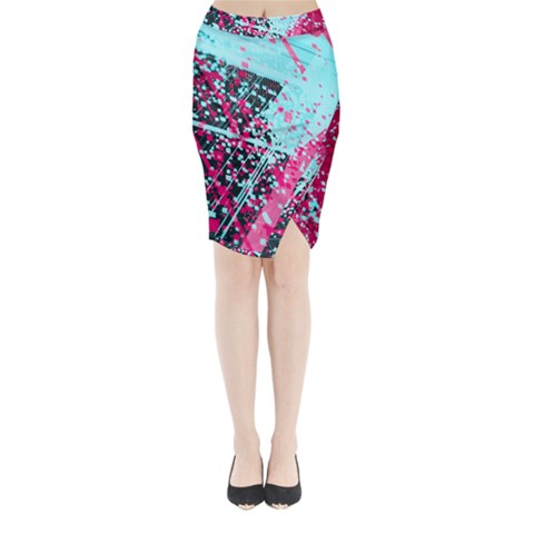 Colorful Splashes Grunge, Abstract Art Midi Wrap Pencil Skirt from ArtsNow.com