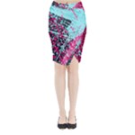 Colorful Splashes Grunge, Abstract Art Midi Wrap Pencil Skirt