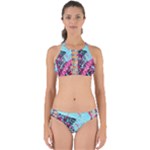 Colorful Splashes Grunge, Abstract Art Perfectly Cut Out Bikini Set